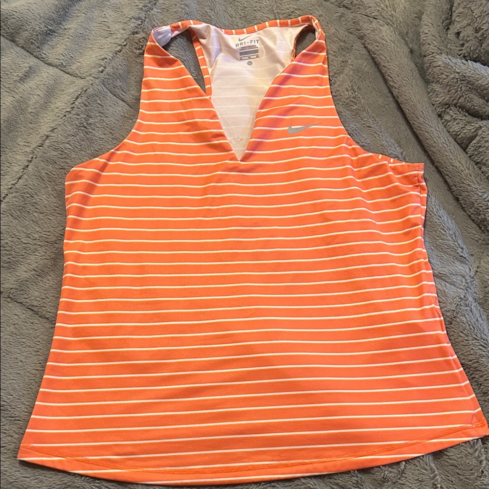 Nike Women's Orange Striped Top